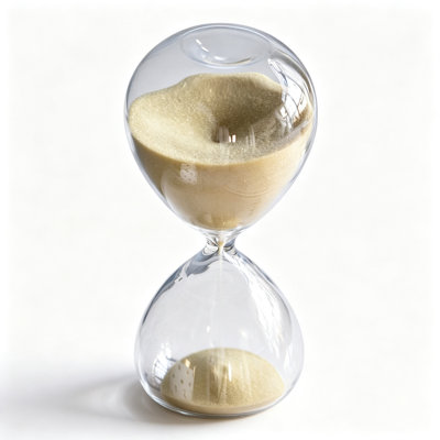 Set of 2 8" 30-Minute Clear Glass Hourglass, Bisque Sand Decorative Timer