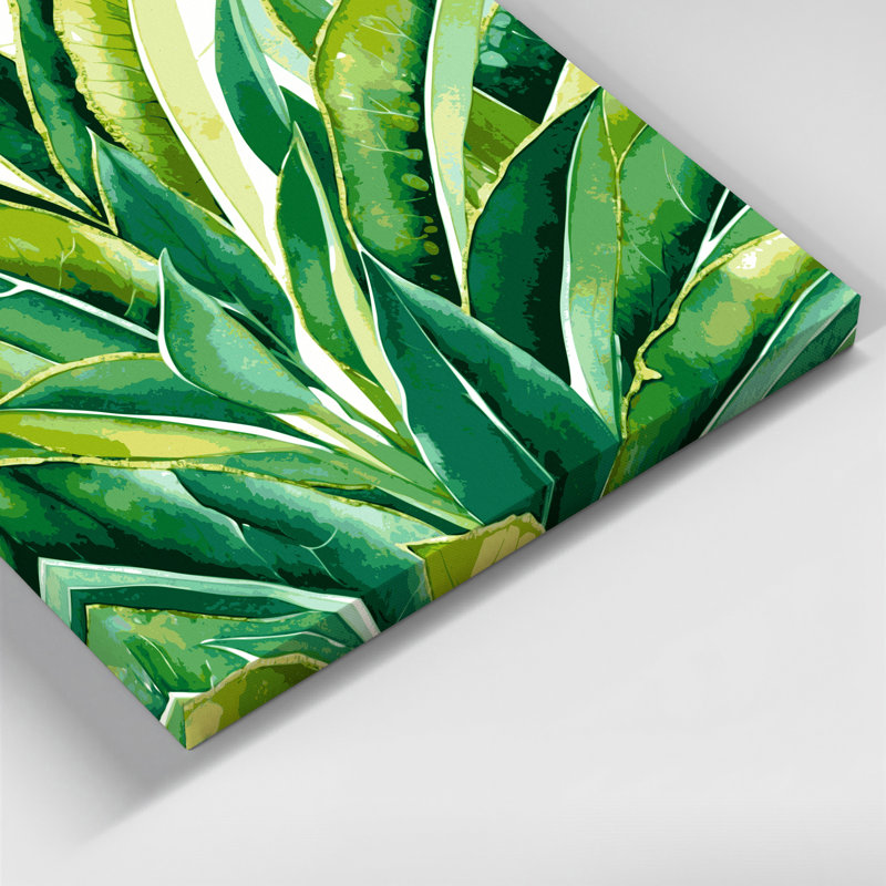 Art mural sur toile Botanical Jade, H 12 po x l 12 po