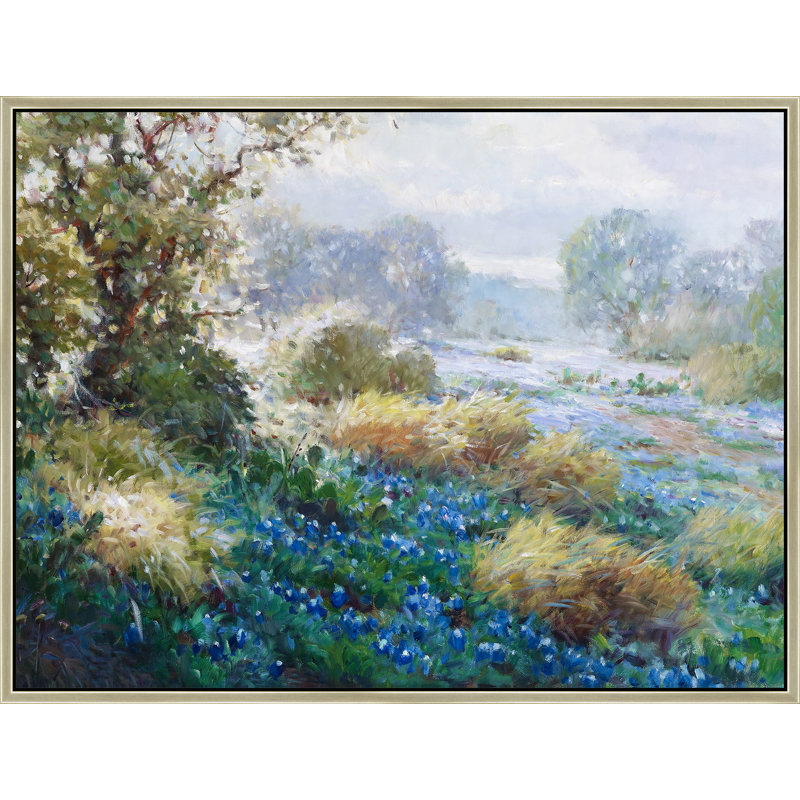 Bluebonnet Morning Drift Print, 32" H x 42" W, Brown