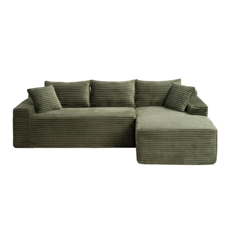 Canapé modulaire en L 94,5 po avec méridienne modulaire en L avec méridienne, canapé rembourré minimaliste moderne, canapé d'angle à assise profonde pour le salon et la chambre à coucher, aucun assemblage requis