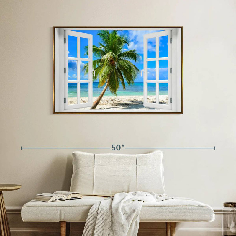 De la fenêtre à l'Axe des Fêtes, Cadre flottant doré, 40 po x 27 po