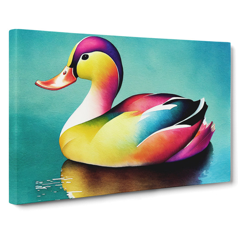 Duck in Watercolour Vol.3 - Wrapped Canvas, 35cm H x 50cm W x 3cm D