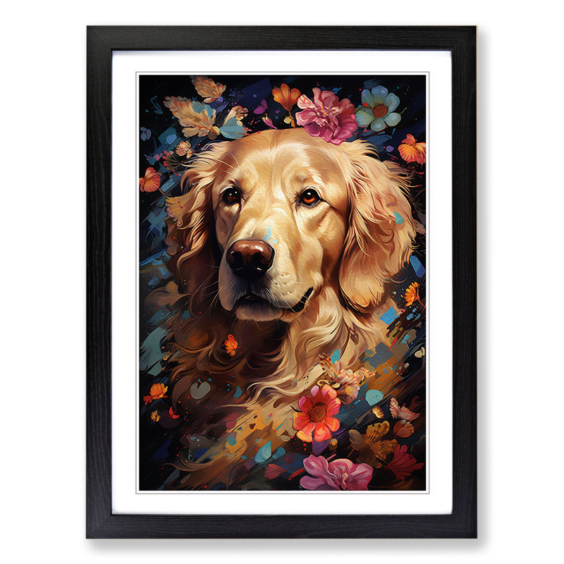 Golden Retriever Modern No.3 - Framed Print