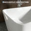  Baignoire autoportante en acrylique de 55 po de conception carrée compacte, finition blanche brillante avec trop-plein chromé et bonde escamotable