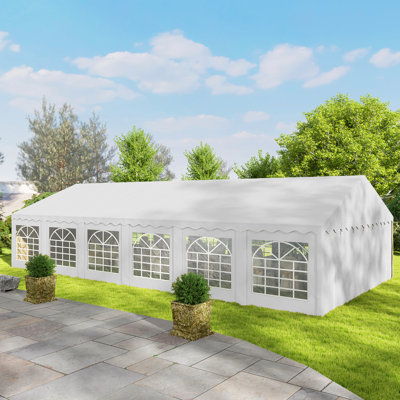 Tente de réception 20 'x 40', auvent extérieur avec parois latérales amovibles, 12 fenêtres pour les fêtes, mariage, événements, barbecue, blanc