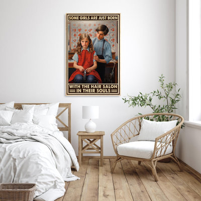 Certaines filles sont juste nées avec le salon de coiffure - 1 P Certaines filles sont nées avec le salon de coiffure - 1 pièce, impression sur toile