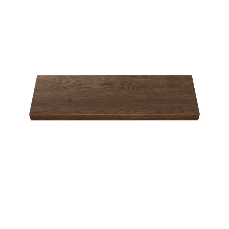 Plain Sliced Oak Floating Shelf, Brown Wood
