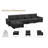 5 Piece Upholstered Sectional Sofa With Ottoman-1919426798