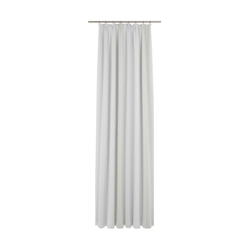 Shaul Semi Sheer Curtain Single Panel, 450cm Width x 225cm Drop, White