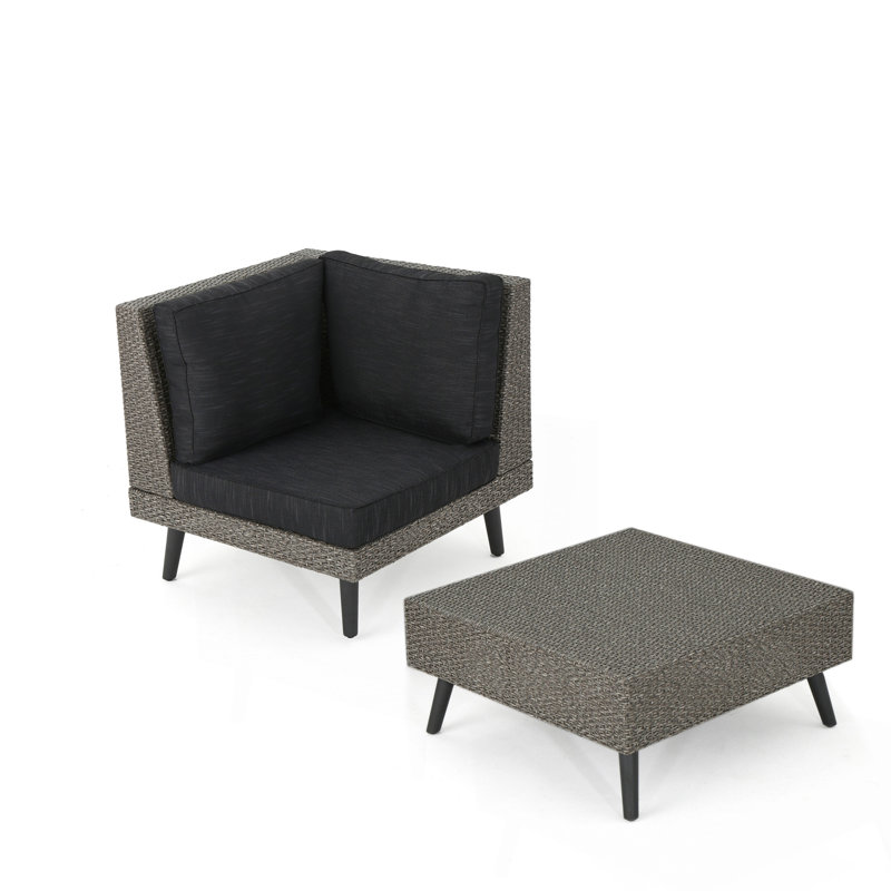 SOFA SET CORNER+TABLE - BROWN