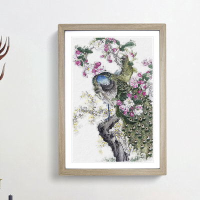 Two Peacocks by Kono Bairei - Picture Frame Painting Print