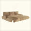 Canapé-lit escamotable, canapé-lit convertible 3-en-1, lit en velours côtelé multifonctionnel-110893547