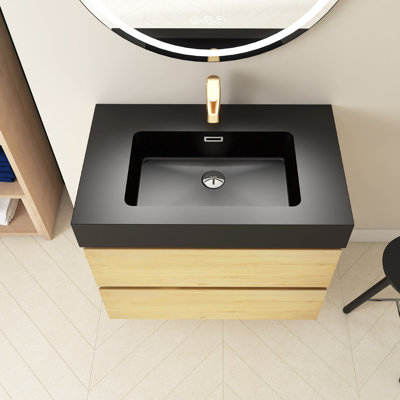 Devonta 29.9'' Single Bathroom Vanity with Solid Surface Top