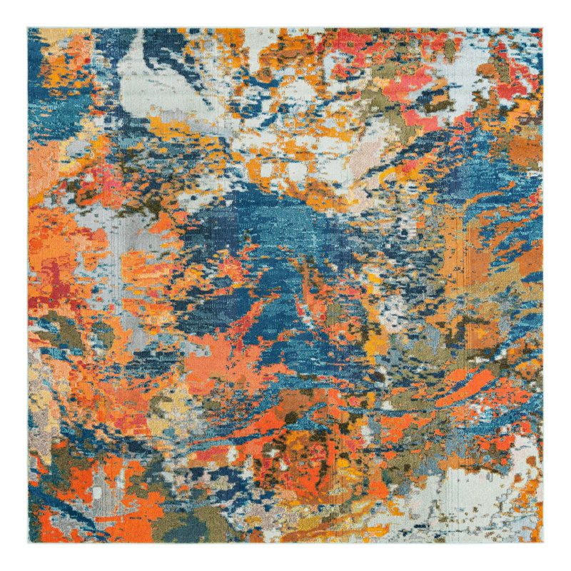 Washable Indoor Rug, Square 9'10"