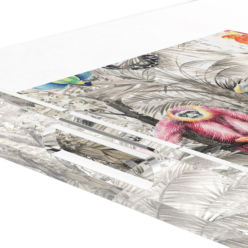 Arcadia Monkeys Acrylic Square Decorative Tray, 15"W x 15"D x 2"H