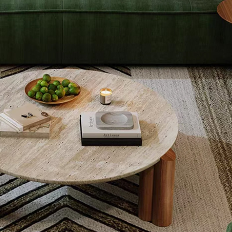 Table basse rétro au design minimaliste Wabi-Sabi, H 13,77 po x L 23,62 po x l 23,62 po