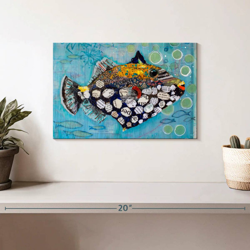 Brampt Clown Triggerfish, 8" H x 12" W