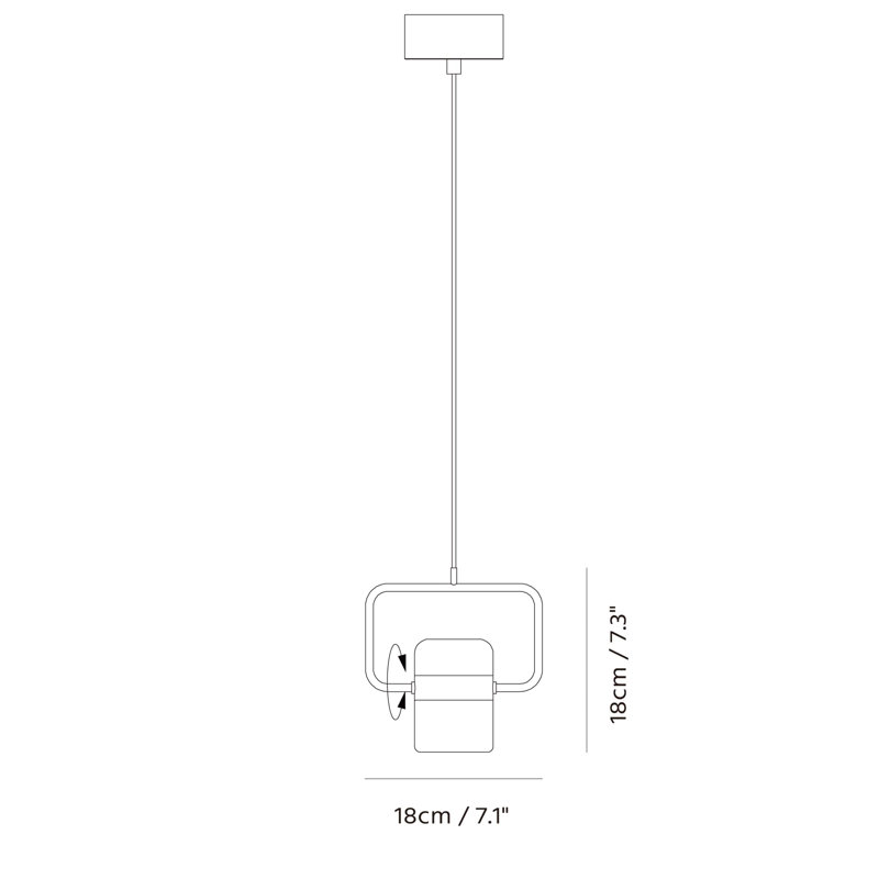 Ling 1 - Light Pendant, 6.8" H x 7" W x 3.1" D