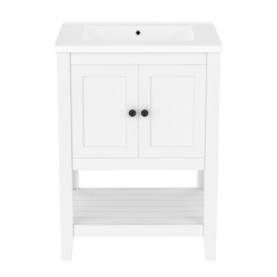 24"Freestanding Bathroom Vanity with Ceramic Sink