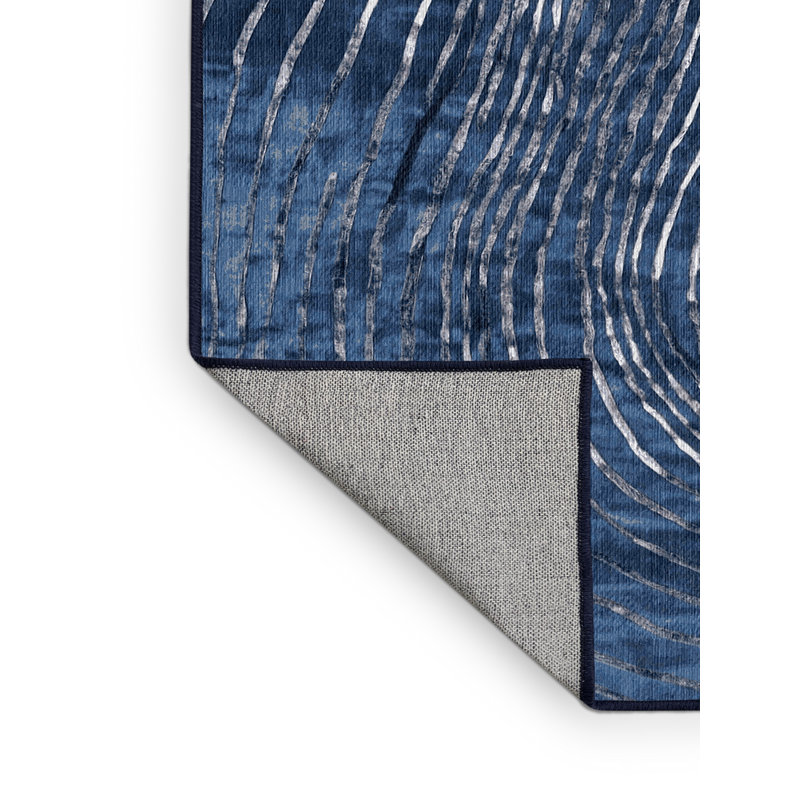 Machine Washable Gray Area Rug, Rectangle 6' x 9'