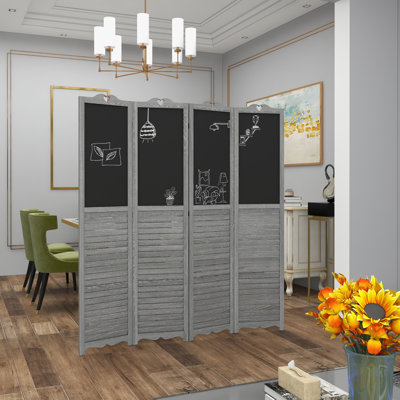 Cloison pliante 4 panneaux avec tableau noir