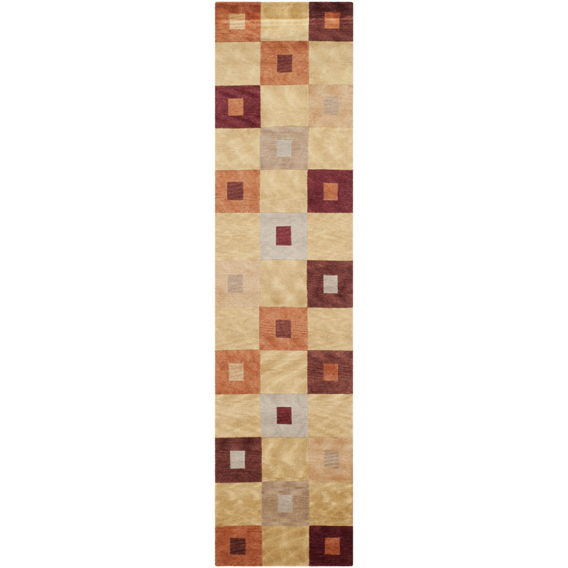 Tapis beige / brun Elikai, Tapis de couloir 2 pi 6 po x 10 pi