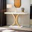 Console moderne étroite de 40 po avec base géométrique durable, canapé de vestibule polyvalent et peu encombrant pour le salon, le couloir et les coins étroits-1323596610-1323596611-1323596623