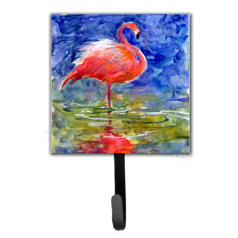 Support De Laisse De Flamant Rose Et Crochet Mural