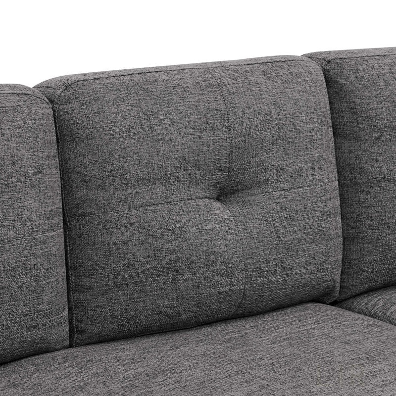 Canapé modulaire 2 pièces avec capitonnage géométrique et motif uni, confortable et élégant pour les espaces de vie modernes
