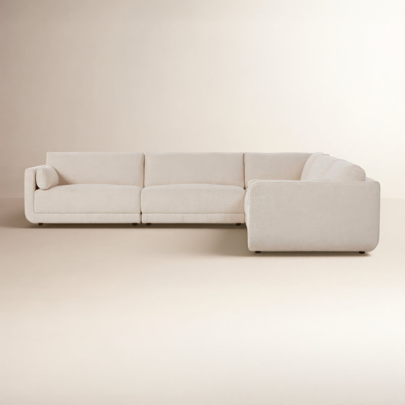Toland Modular Sectional, Cream Polyester Blend