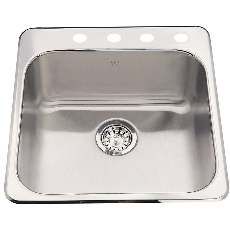 Évier de cuisine en acier inoxydable L 20 po x l 21 po, 4 trous