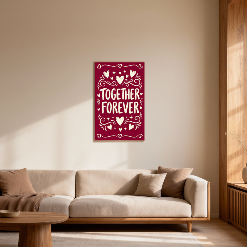 Motif de la Saint-Valentin ensemble pour toujours, H 18 po x l 12 po