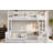 Twin XL Over Queen Bunk Bed With Ladder And Guardrails, Pegboard And Bookshelf, White-209805291-209805290