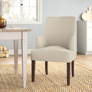 Malge Upholstered Arm Dining Chair - Cream Stain Resistant