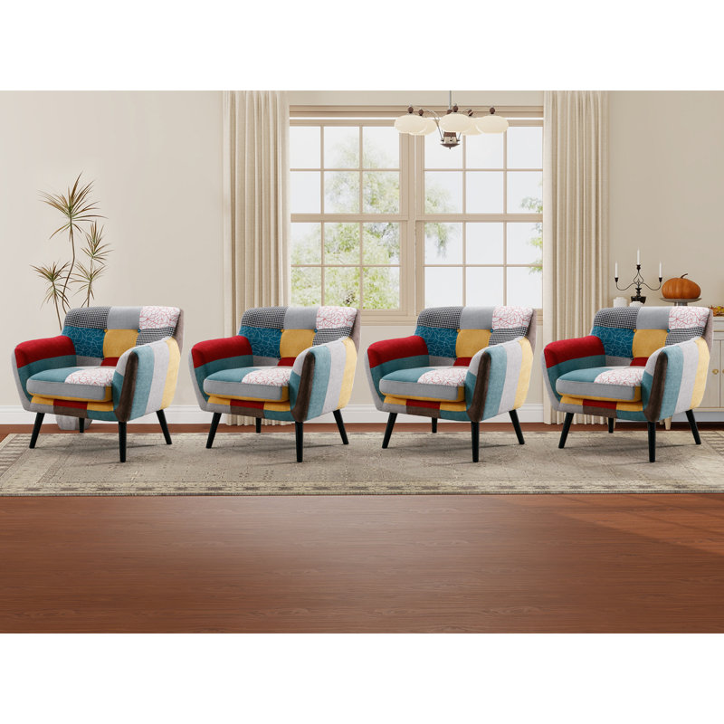 Fauteuil d'appoint rembourré de 33,1 po de largeur avec pieds en bois Orleans