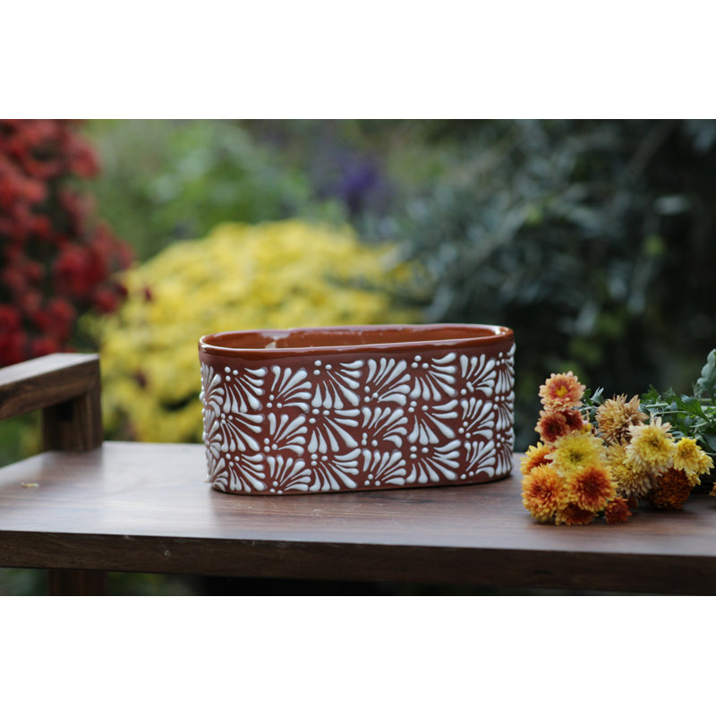 Planter, Chrysanthemum Terra Cotta, Set of 4