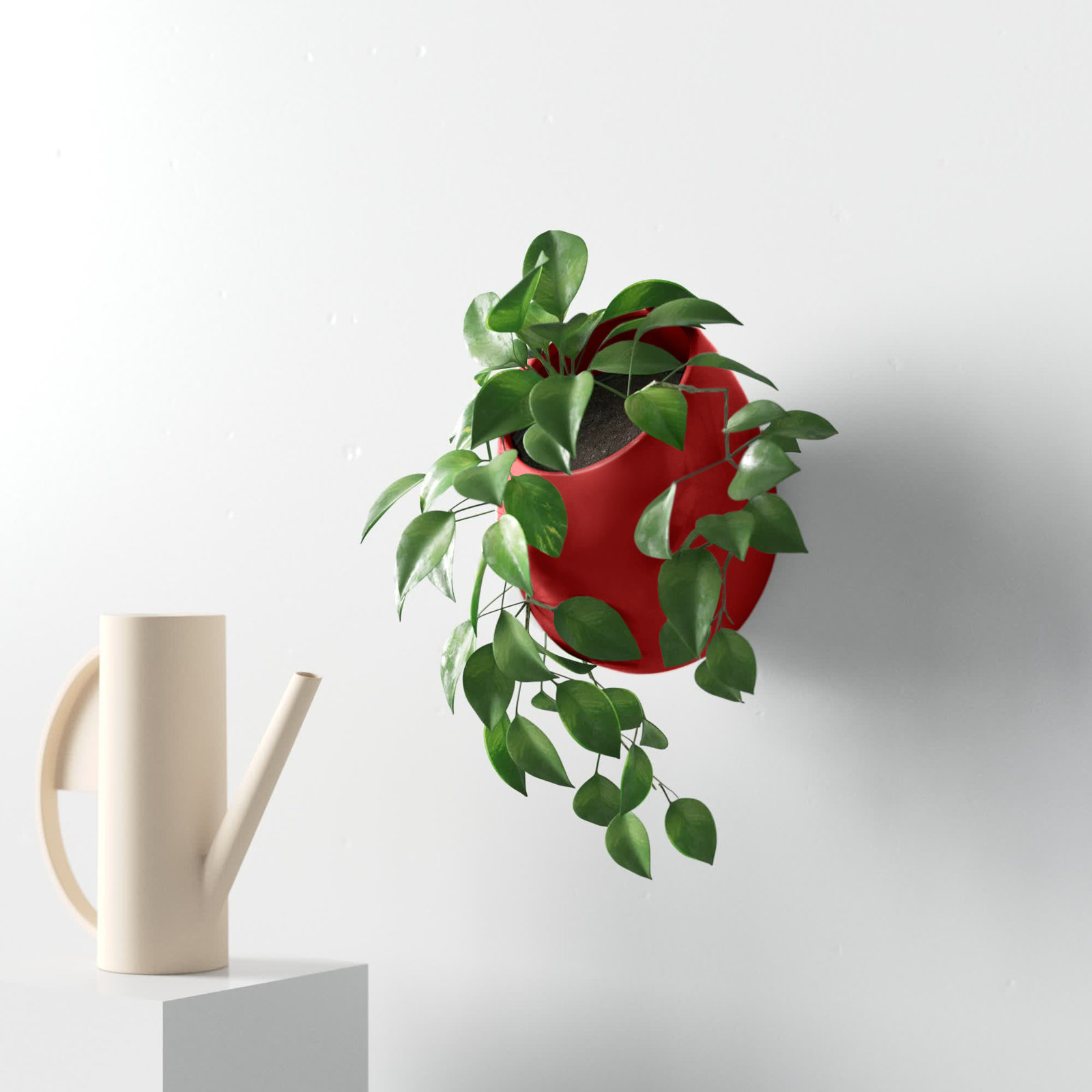Hilaria 6" Ceramic Wall Planter, 6.5'' H x 5.5'' W x 5" D, Glossy Red