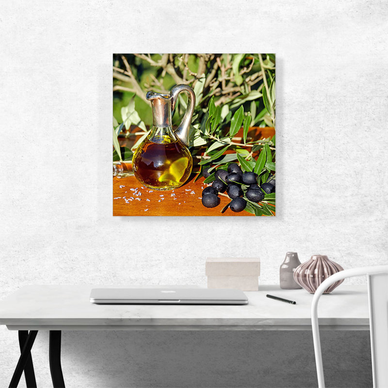 " Olive Oil And Olives Home Decor ", 18" H x 18" W x 1.5" D