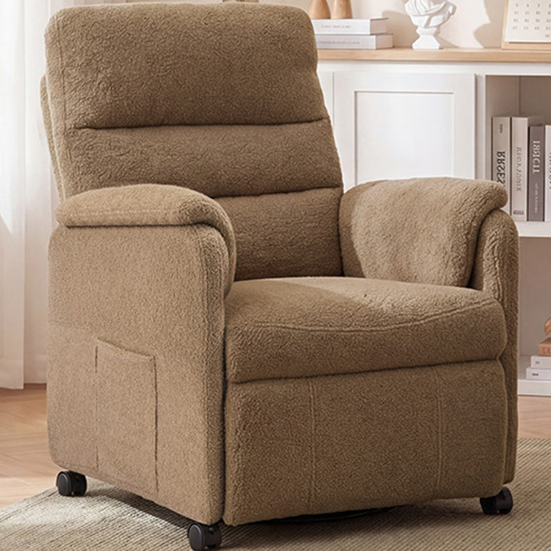 Fauteuil inclinable manuel moderne en tissu, Brun