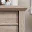 Classeur latéral au fini brun pour un design intérieur sophistiqué pour la maison ou le bureau, glissières de tiroir à extension complète, accès simple et rapide, verrouillage pour une fonctionnalité unique, verrouillage par le bas verrouillé par clé