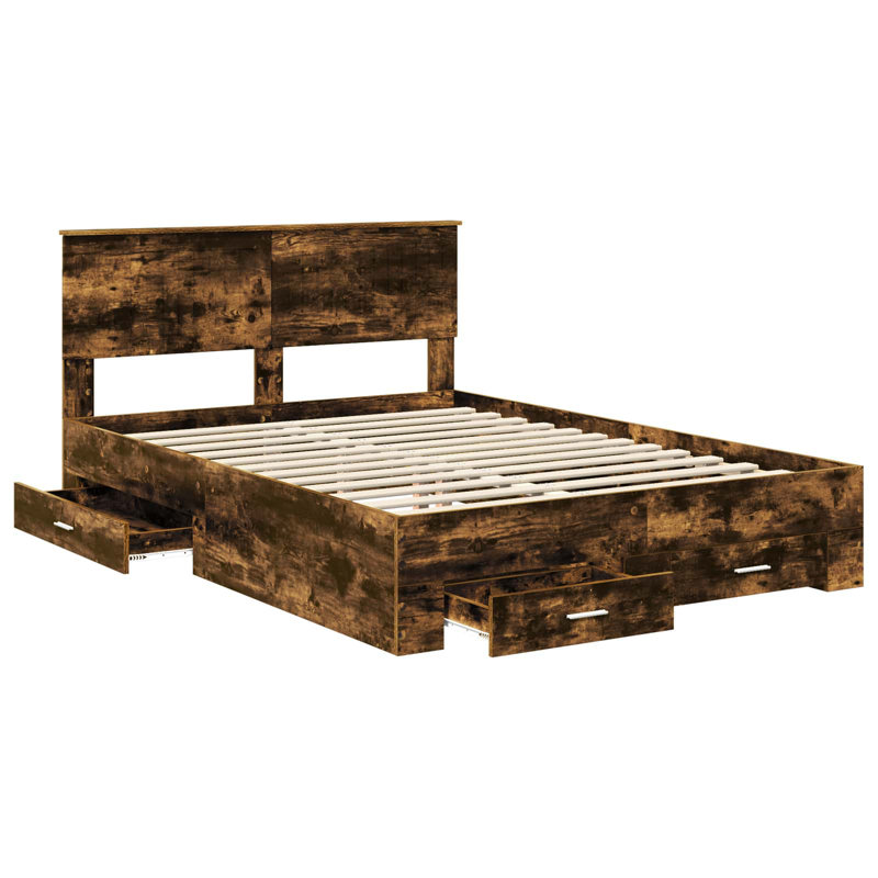 Bed, European Double (140 x 200 cm), Smoked Oak