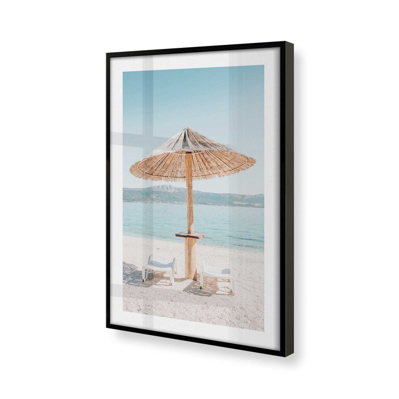 «Beach Day Escape Print», 15" H x 12" W x 1.25" D, Cadre noir satiné