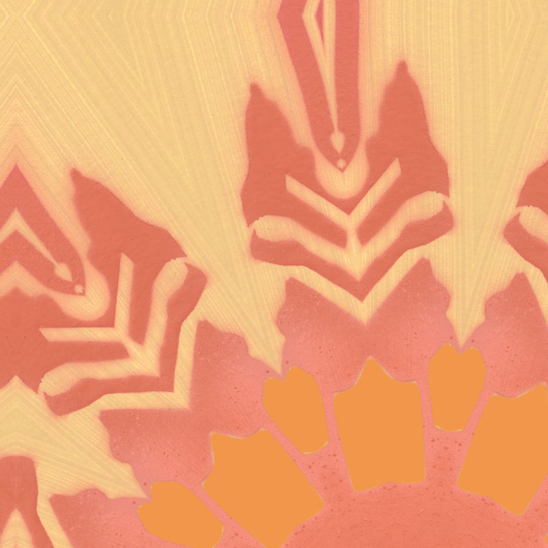 Artémis | Papier peint botanique tropical , Jaune / rouge