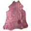 Petit tapis en cuir de vache métallique rose