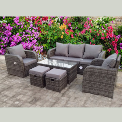 7 - Person Patio Dining Set Rectangular Table