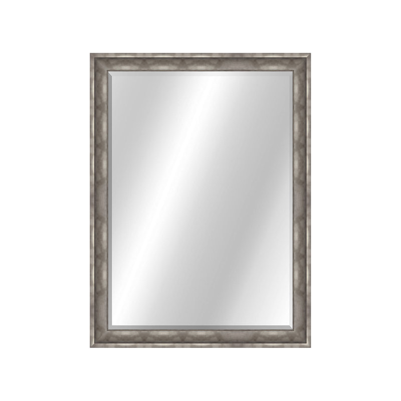 Sterling Rectangle Beveled Wall Mirror, Pewter, 40.75" x 28.75"