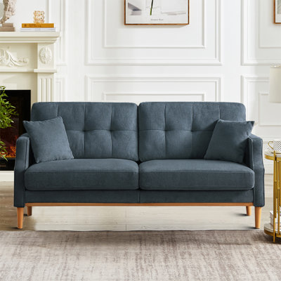 70.09" Wide Upholstered 2-Seater Sofa Loveseat with a Built-in USB Port