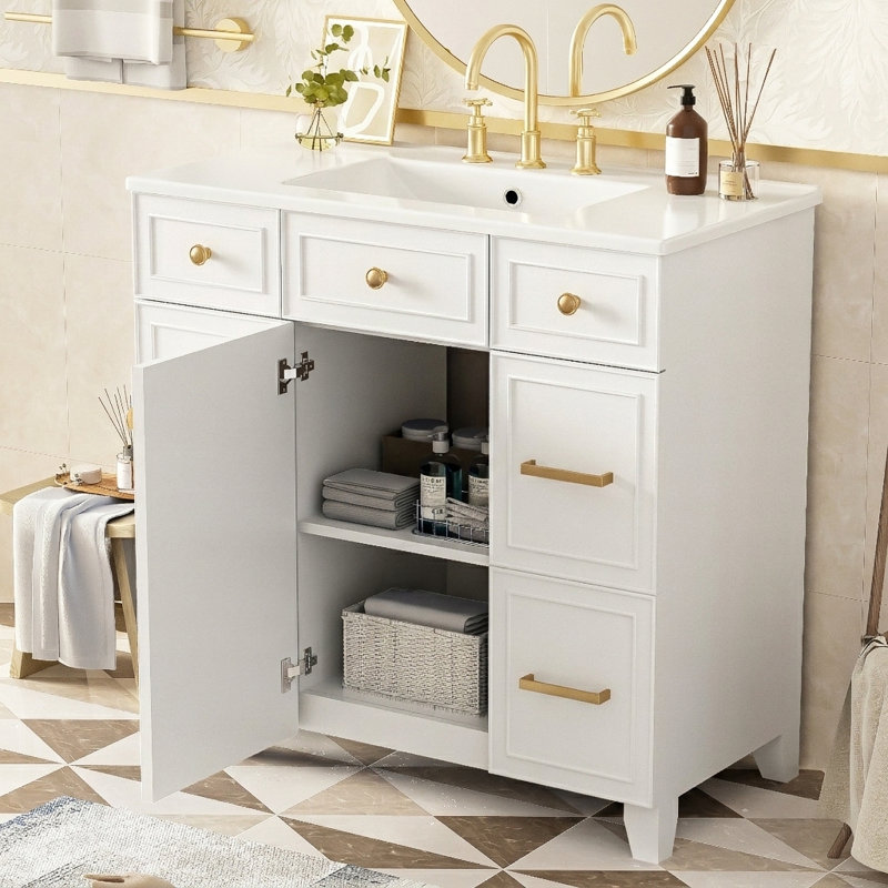 Ensemble de meuble-lavabo simple 36 po, Blanc