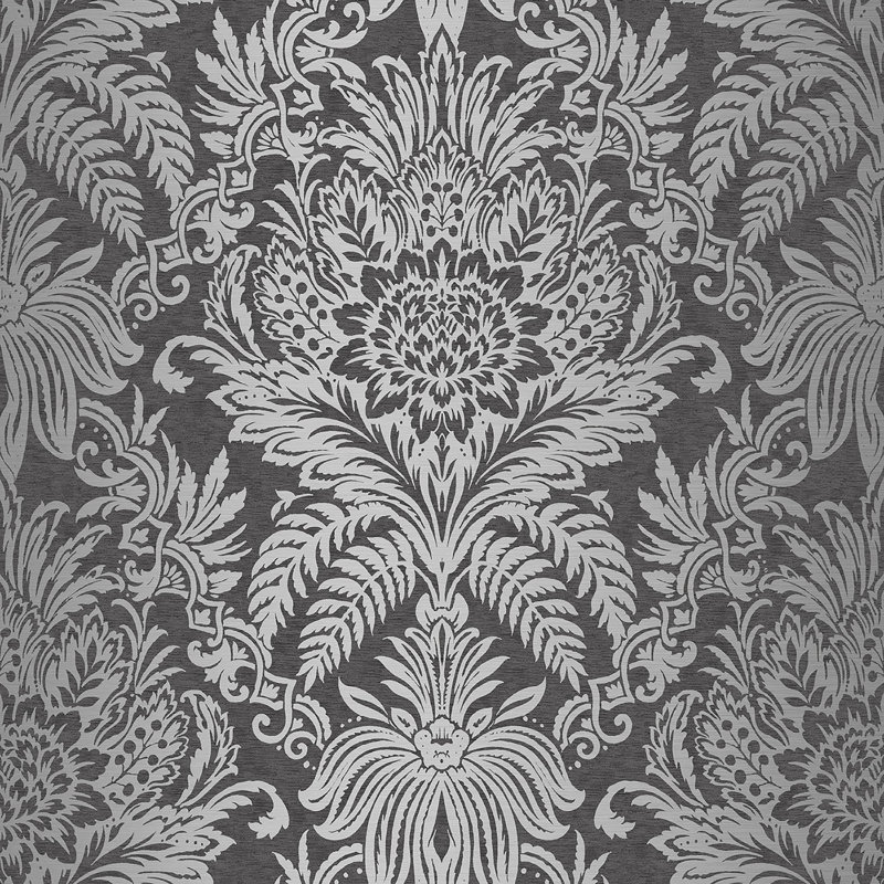 Rouleau de papier peint damassé Wayne, Anthracite
