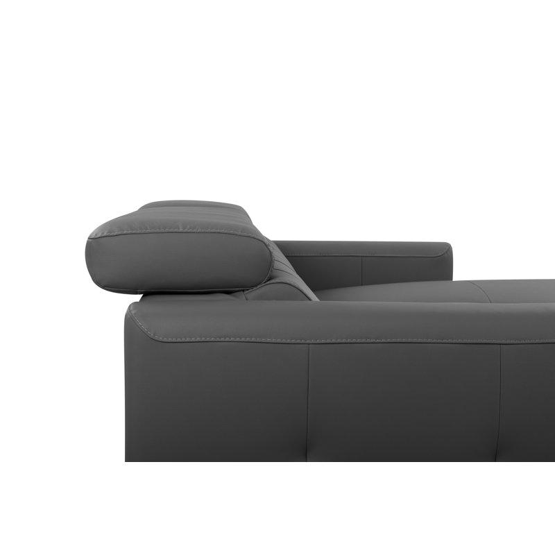 3 Seater Faux Leather and Leather Match Sofa Bed with Storage, Right Hand Facing, Anthracite
